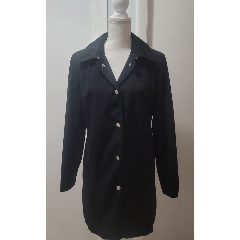 Bromley Sport Black Snap Front Lined Rain Jacket Women’s M